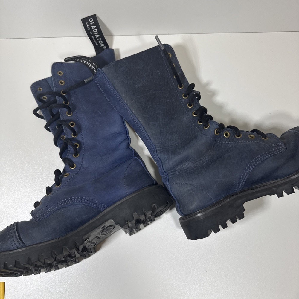 Vintage 90s‎ Gladiator Steel Toe Boots Made in England UK 3 W 5.5 6 Grunge Punk - Picture 8 of 12